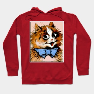 Cat with a Blue Bow : A Louis Wain abstract psychedelic Art Print Hoodie